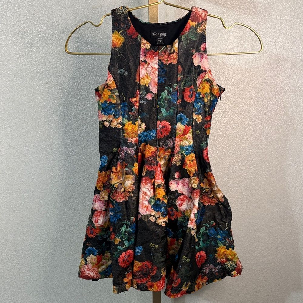 Ava & Yelly- Girls Floral Sleeveless Kids Dress- Size 7